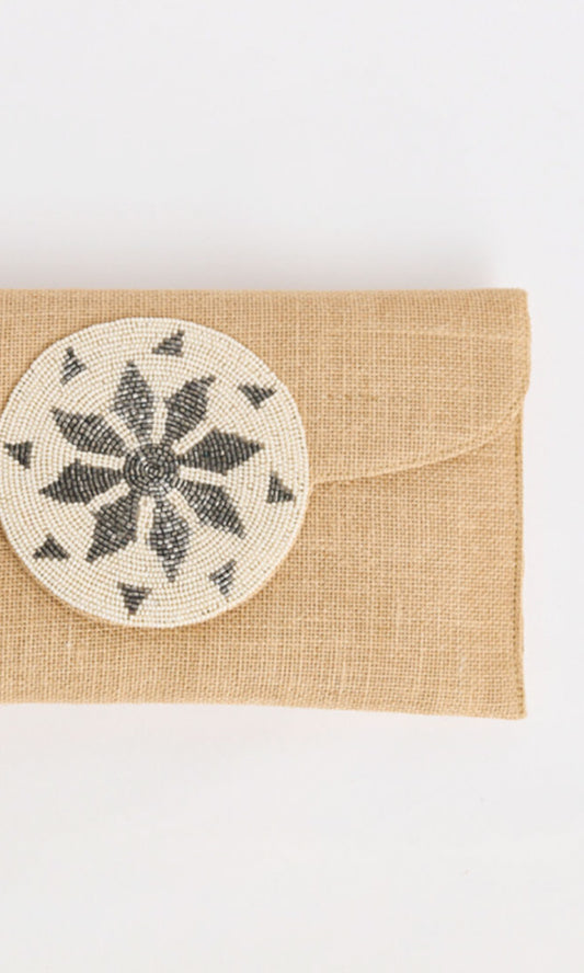 SUNDIAL- Beaded Clutch
