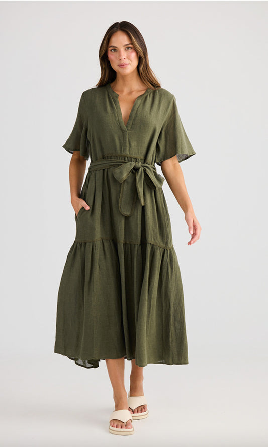 LYN- Linen Tiered Dress