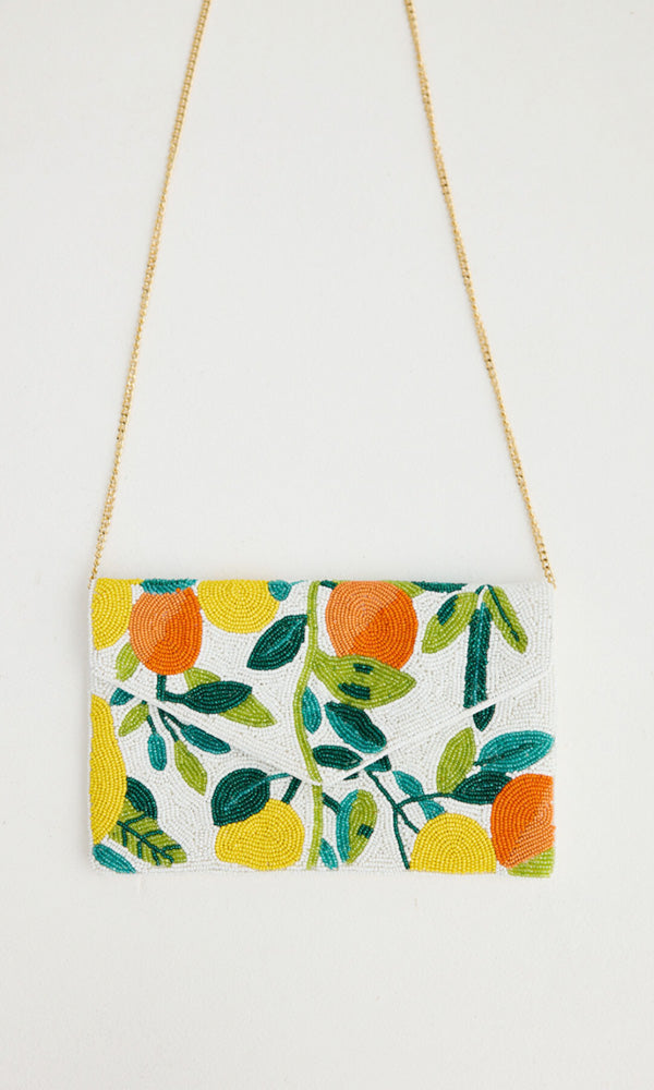 CITRUS- Beaded Clutch
