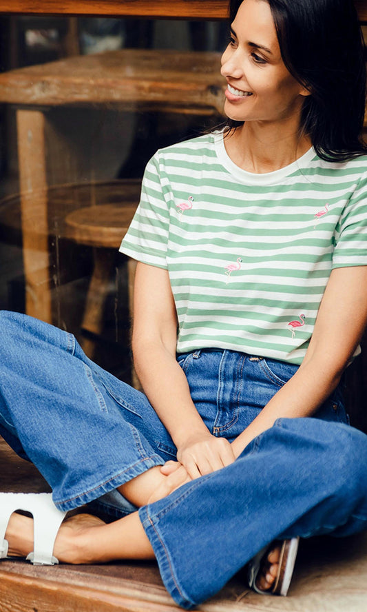 FLAMINGO- Stripe Tee