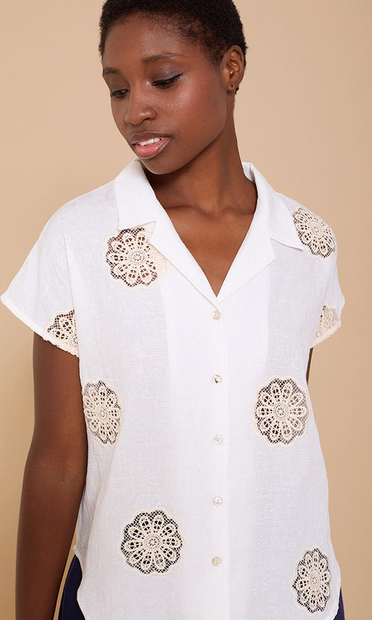 LACEY- Applique Blouse