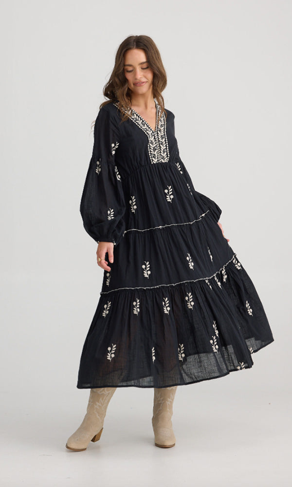 VADELL- Embroidered Maxi