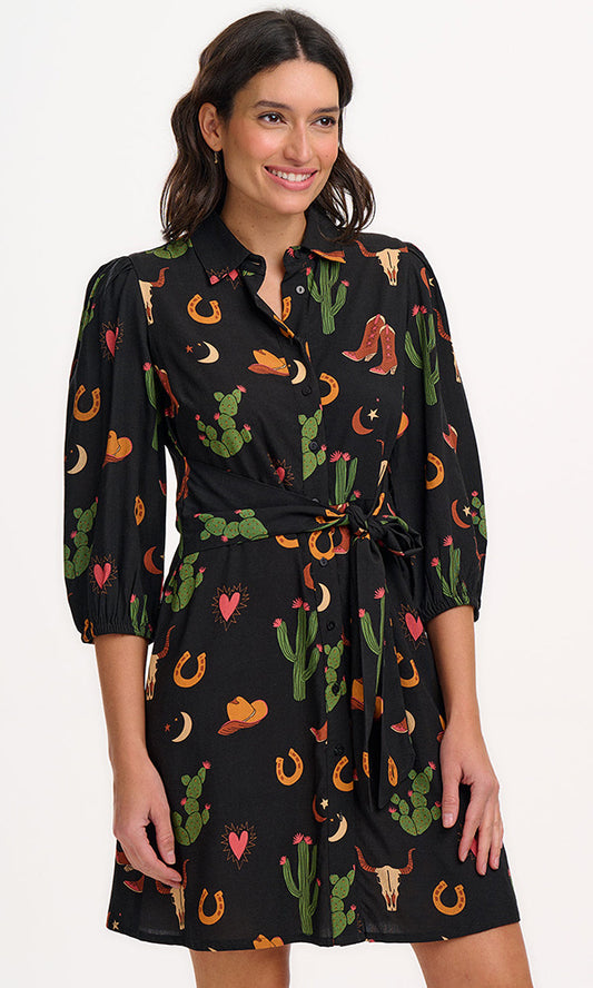 MILDRED- Cowgirl Tie Dress