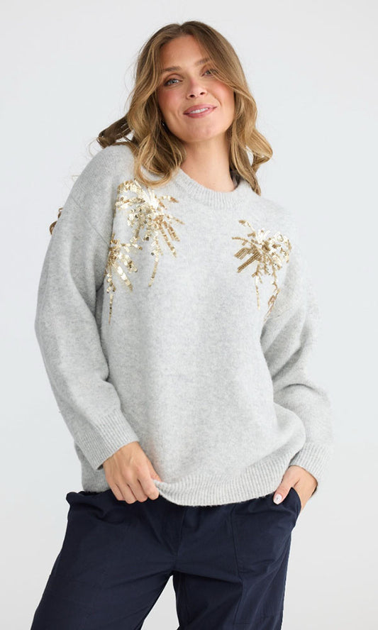 PARADISE- Sequin Palm Knit