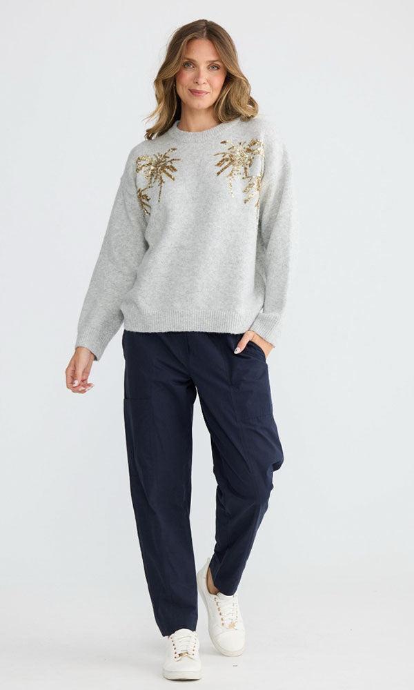 PARADISE- Sequin Palm Knit