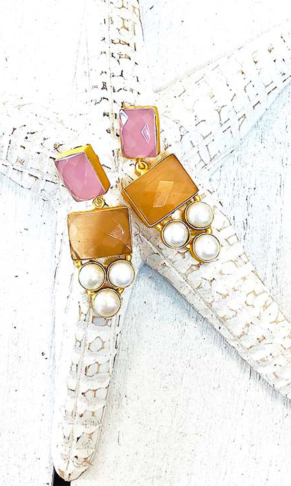 Peach- Stud Earrings