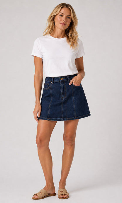 BALI- Panel Denim Skirt