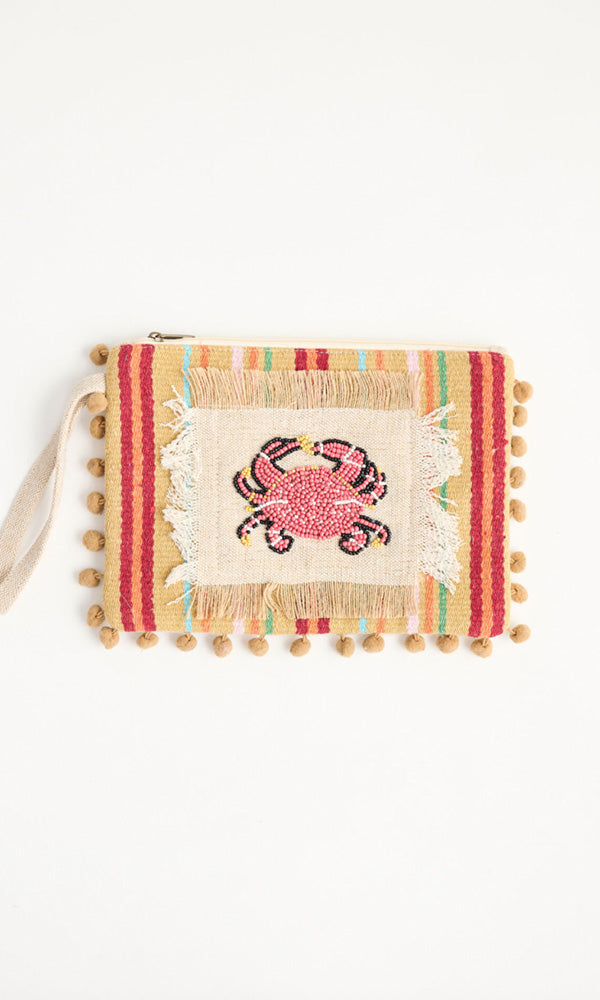 CRAB- Beaded Clutch