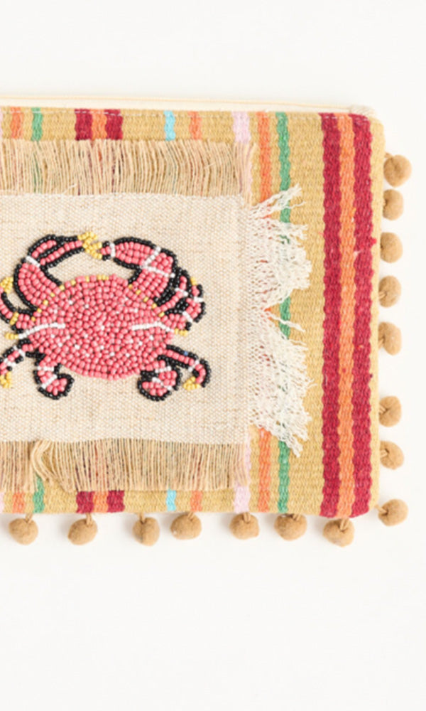 CRAB- Beaded Clutch