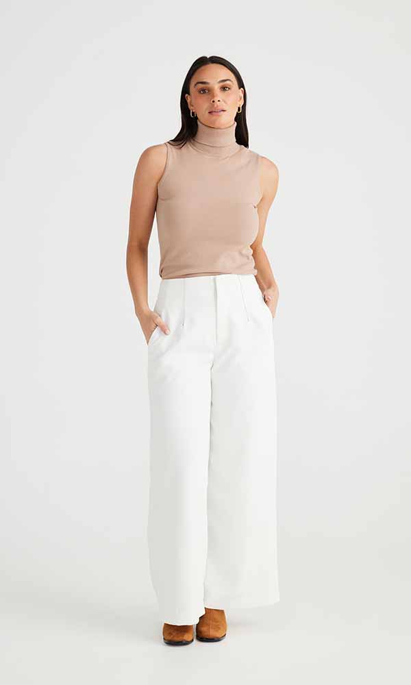 brave and true dana pants white