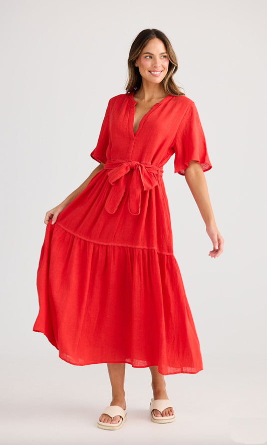 LYN- Linen Tiered Dress