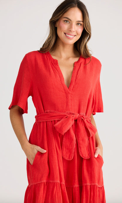 LYN- Linen Tiered Dress