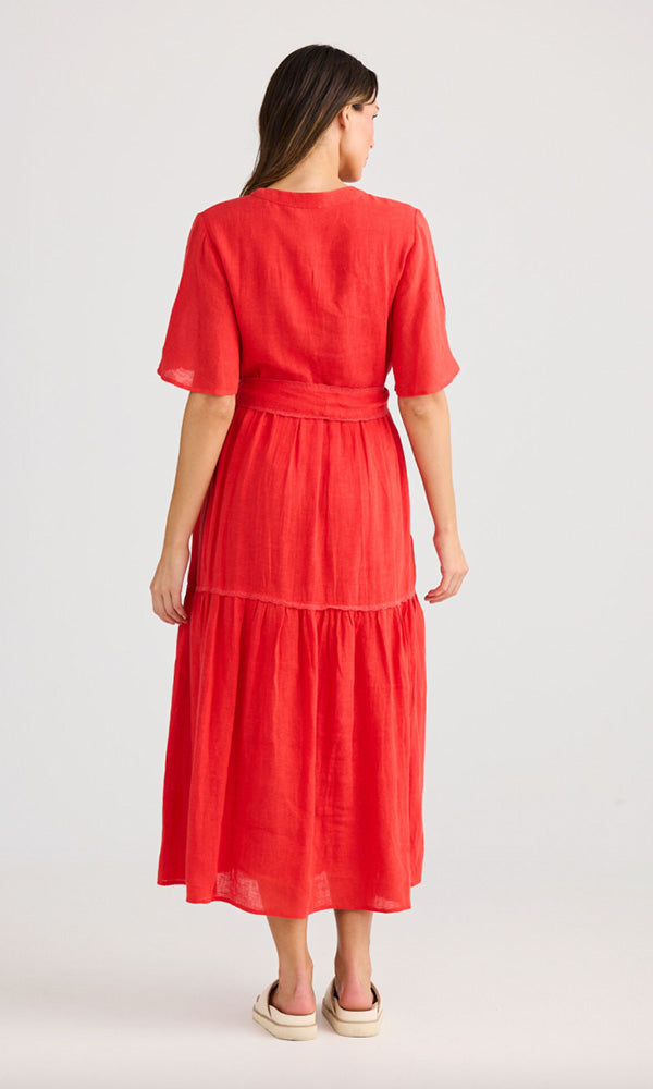 LYN- Linen Tiered Dress