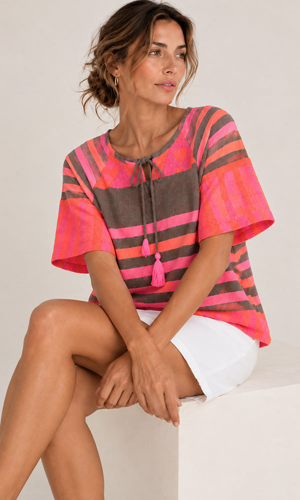 NEO- Handloomed Stripe Top