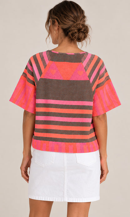 NEO- Handloomed Stripe Top