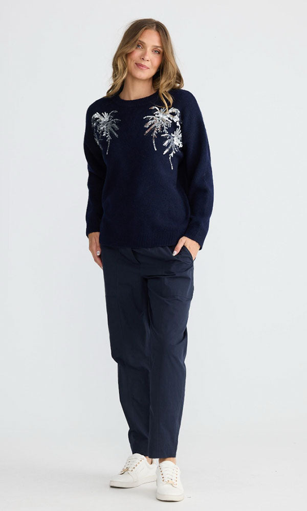 PARADISE- Sequin Palm Knit