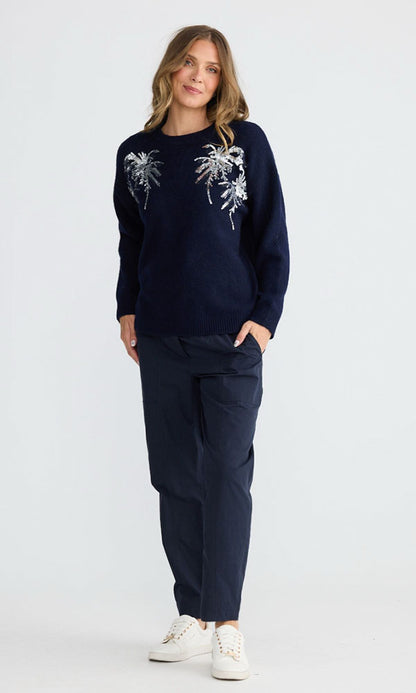 PARADISE- Sequin Palm Knit