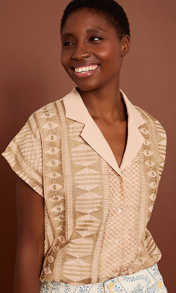 SPARK- Gold Embroidered Shirt