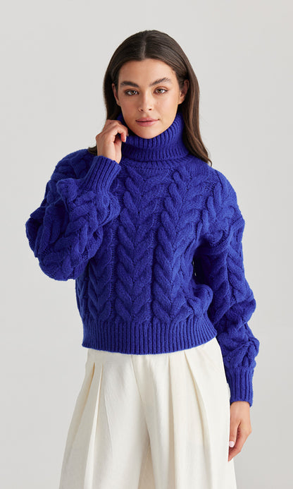 STACIE KNIT DAISY SAYS COBALT