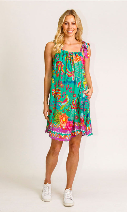 LA PLAYA- Parrot Sundress