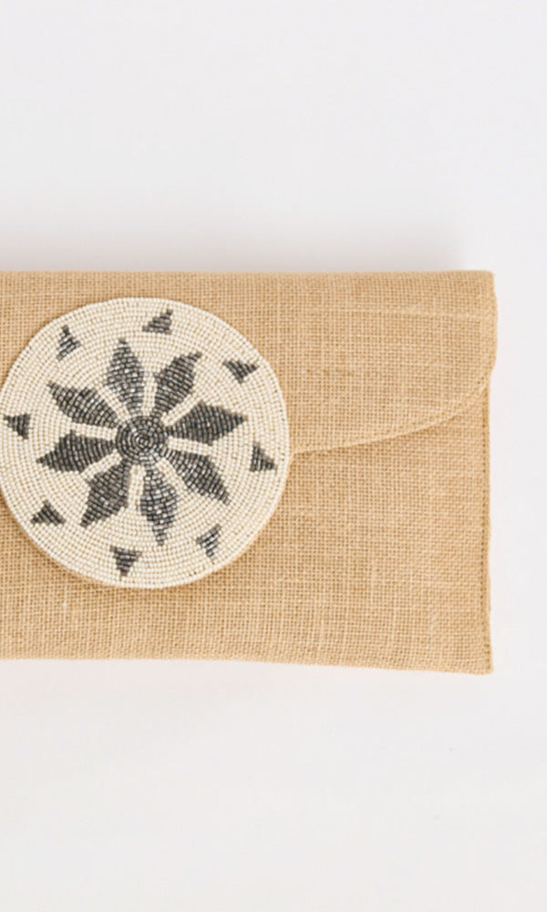 SUNDIAL- Beaded Clutch