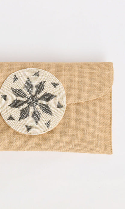 SUNDIAL- Beaded Clutch