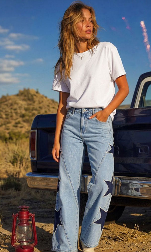 STARS & PEARL- Wide leg jeans