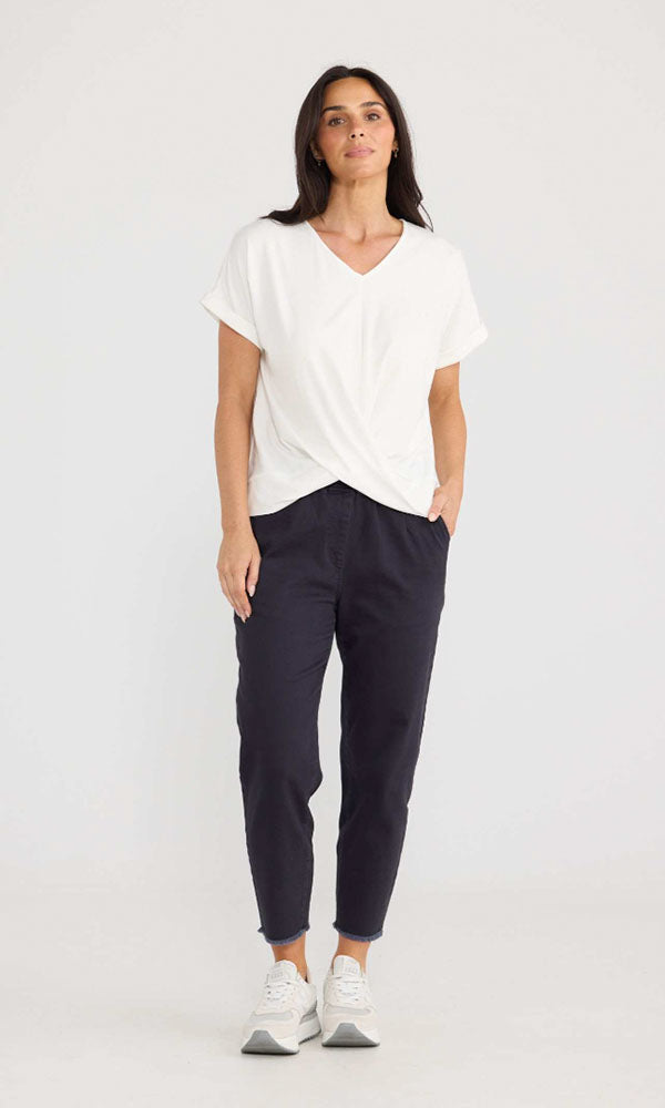 RAPT- V-neck Knot Tee