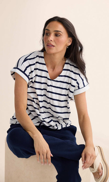 RAPT- V-neck Knot Tee