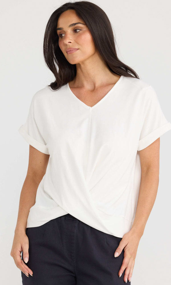 RAPT- V-neck Knot Tee