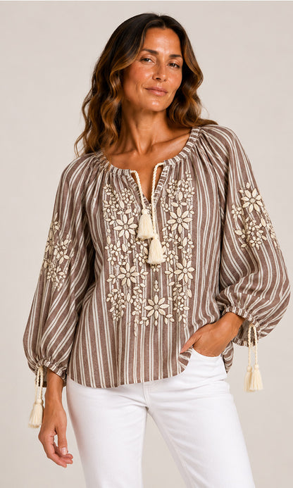 AXELLE- Embroidered Top