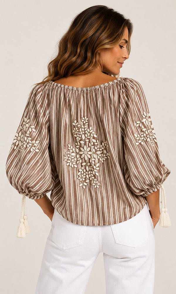AXELLE- Embroidered Top