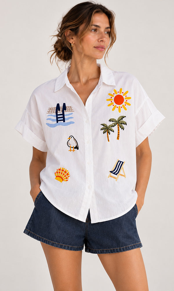 BEACH- Cotton Shirt