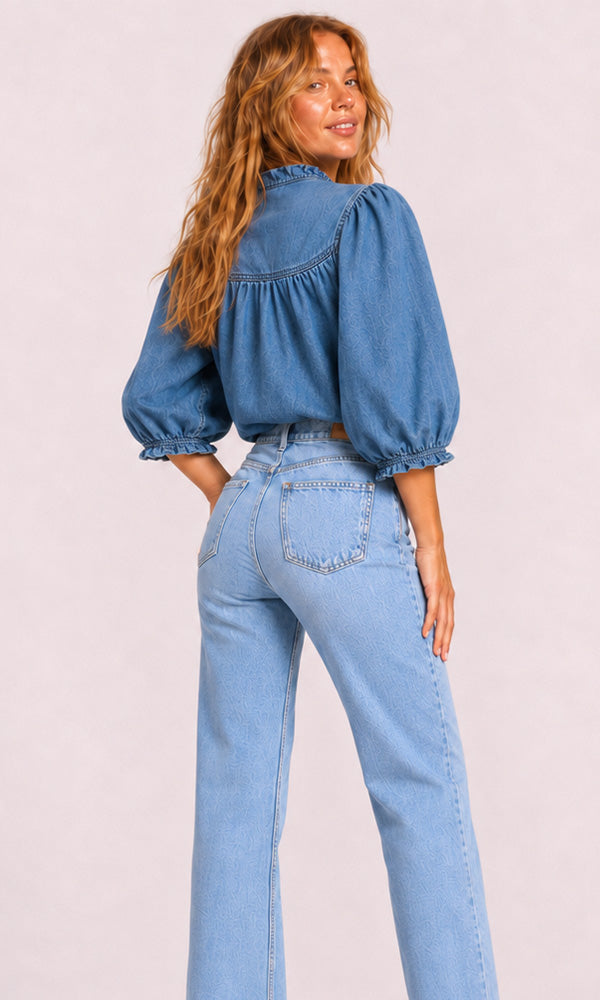 BUTTONS- Denim Blouse
