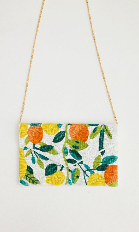 CITRUS- Beaded Clutch