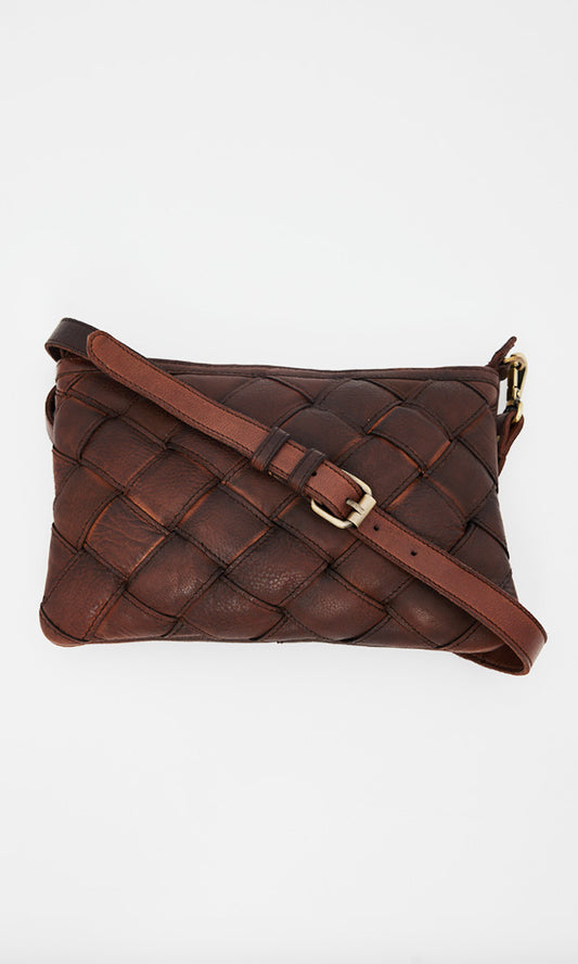 holiday life sicily leather body bag chocolate