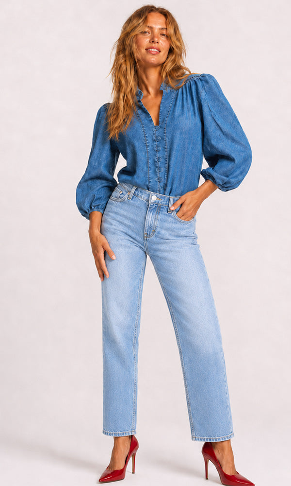BUTTONS- Denim Blouse