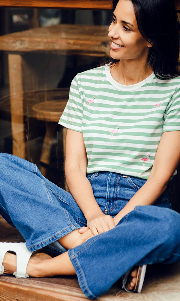 FLAMINGO- Stripe Tee
