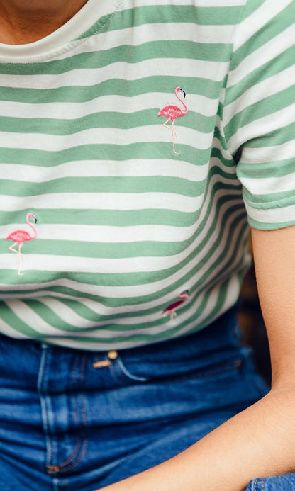 FLAMINGO- Stripe Tee