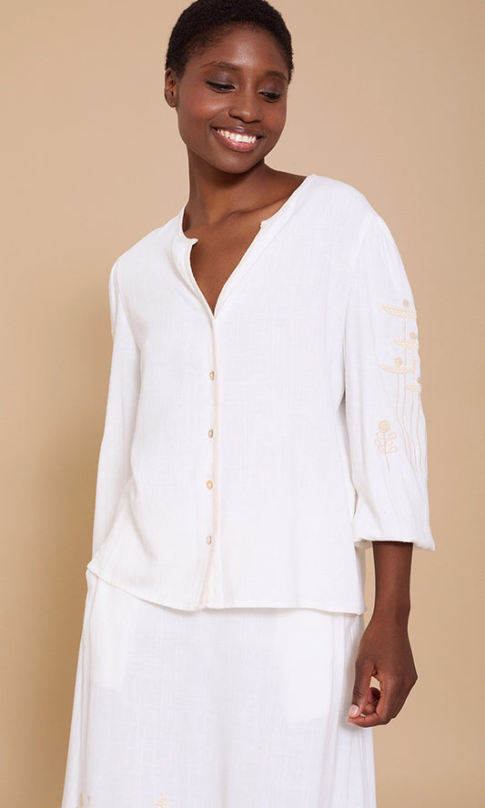 FLORA- Embroidered Detail Shirt