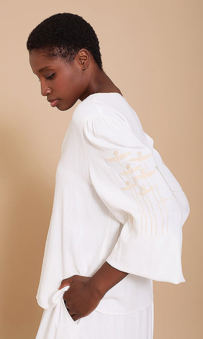 FLORA- Embroidered Detail Shirt