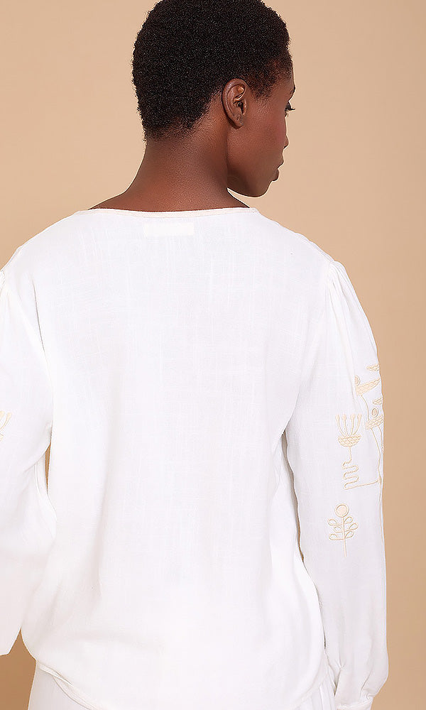 FLORA- Embroidered Detail Shirt