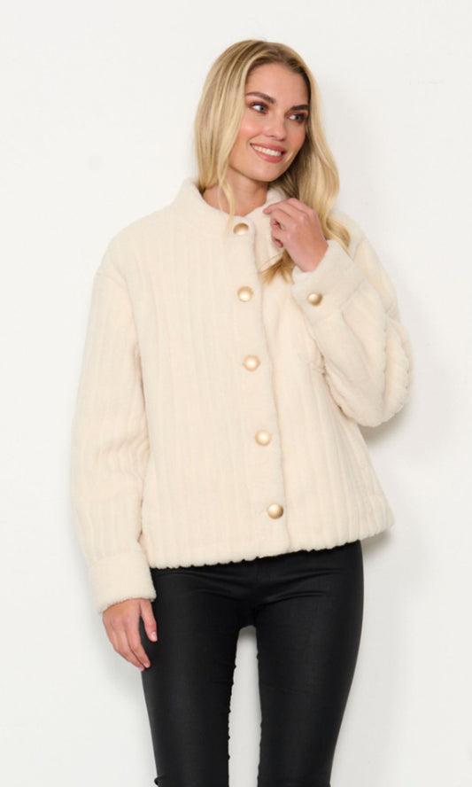 holmes and fallon HF2457 FUR JACKET IVORY