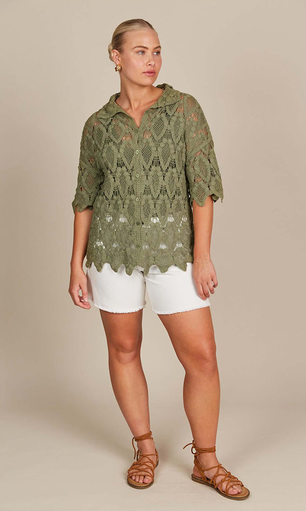 KEA- Lace Knit Shirt