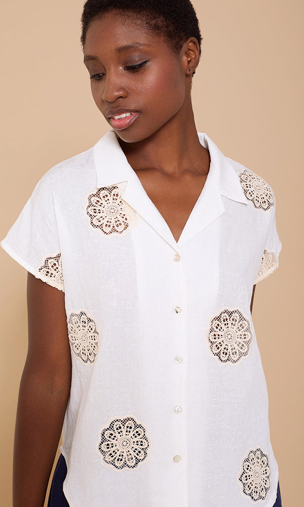 LACEY- Applique Blouse