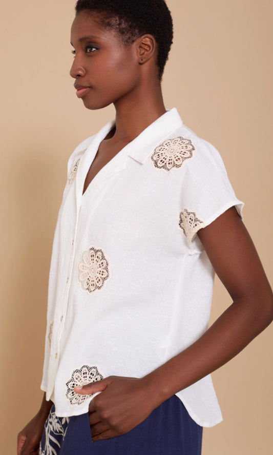 LACEY- Applique Blouse