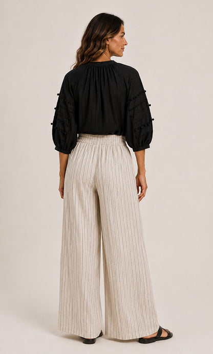 MOE- Stripe Embellished Pants