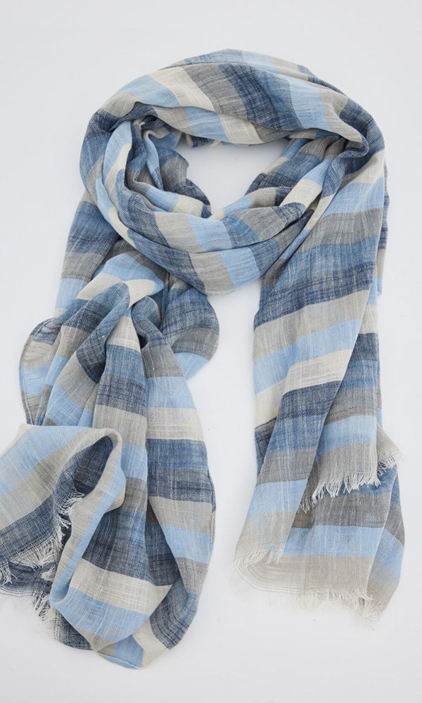 holiday life oliver scarf blue stripe