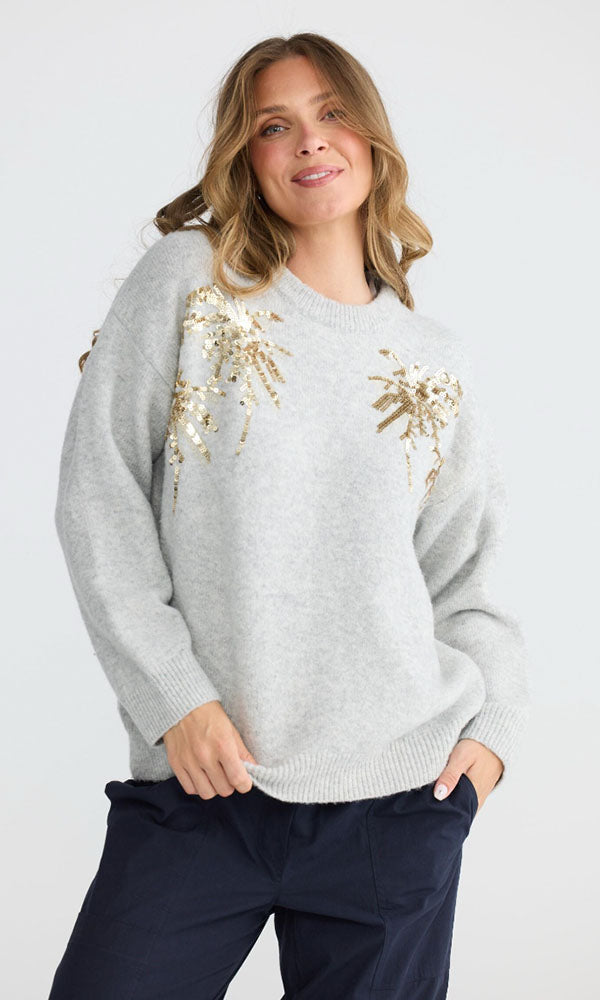 PARADISE- Sequin Palm Knit