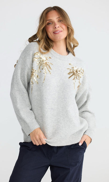 PARADISE- Sequin Palm Knit